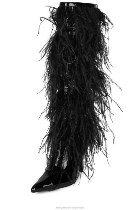 vrouwen Jeffrey Campbell shake-ya zwart lak multi V2LZ794 laarzen van knie tot dij