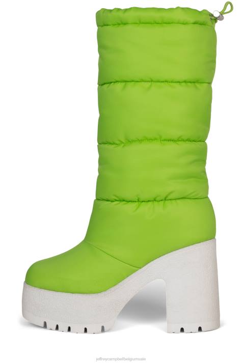 vrouwen Jeffrey Campbell sneeuw-twijfel groen Wit V2LZ861 laarzen van knie tot dij