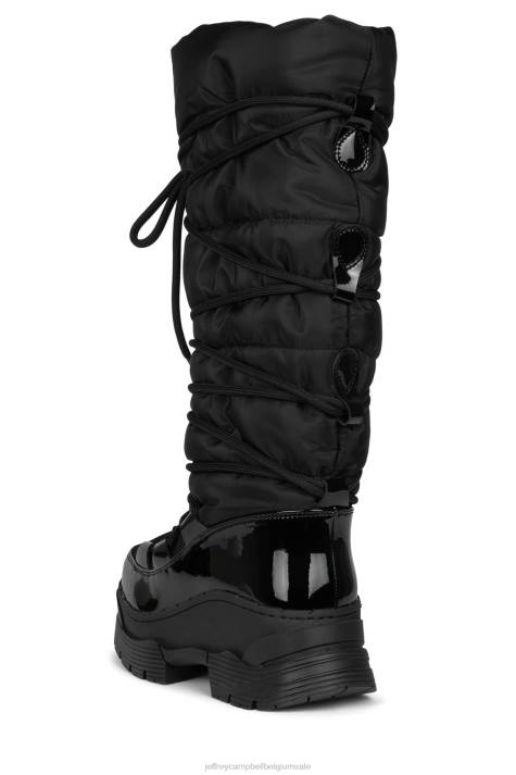 vrouwen Jeffrey Campbell snowies-ok zwart V2LZ716 laarzen van knie tot dij