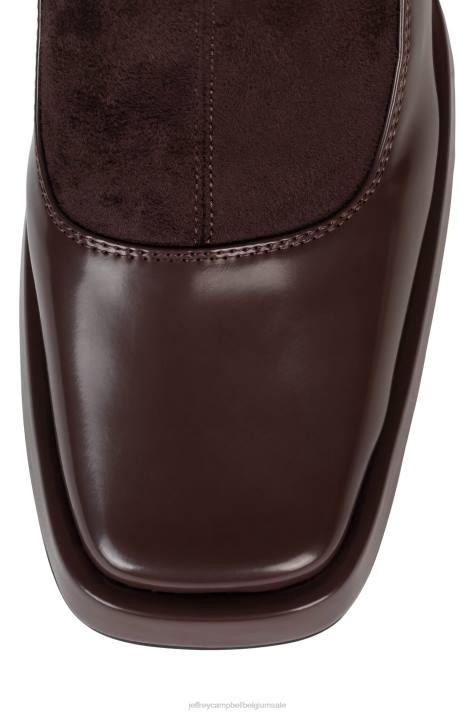 vrouwen Jeffrey Campbell stelregel-s bruine combi V2LZ745 laarzen van knie tot dij