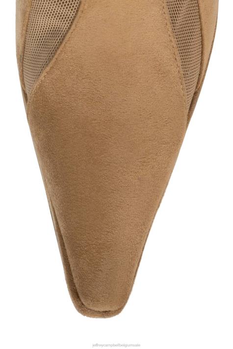 vrouwen Jeffrey Campbell strepen-kh natuurlijk suède gaas V2LZ700 laarzen van knie tot dij