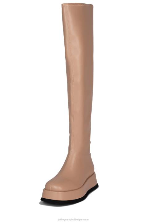 vrouwen Jeffrey Campbell synthetiseren beige V2LZ750 laarzen van knie tot dij