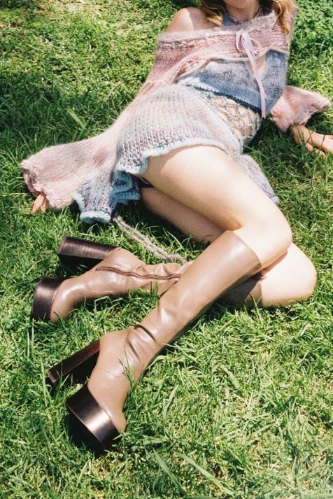 vrouwen Jeffrey Campbell timewarp donker taupe V2LZ773 laarzen van knie tot dij