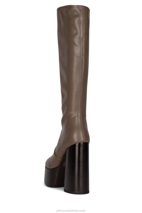 vrouwen Jeffrey Campbell timewarp donker taupe V2LZ773 laarzen van knie tot dij