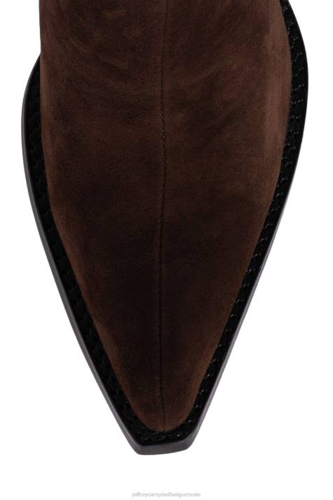 vrouwen Jeffrey Campbell vee bruin suède V2LZ825 laarzen van knie tot dij
