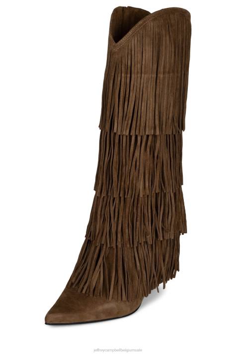 vrouwen Jeffrey Campbell wild paard lichtbruin suède V2LZ771 laarzen van knie tot dij
