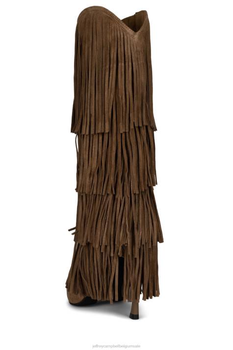 vrouwen Jeffrey Campbell wild paard lichtbruin suède V2LZ771 laarzen van knie tot dij