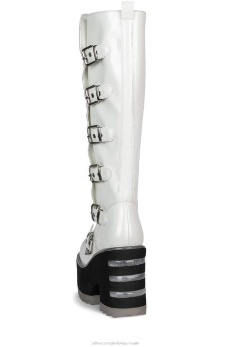 vrouwen Jeffrey Campbell zenon-kh wit patent V2LZ675 laarzen van knie tot dij