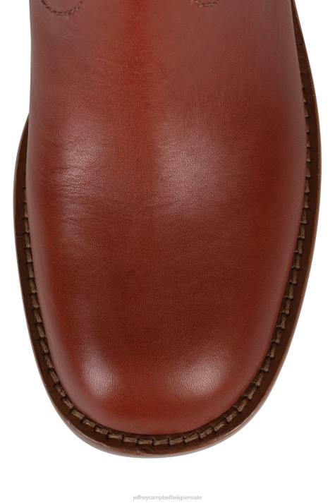 vrouwen Jeffrey Campbell zij-ruiter rode natuurlijke stapel V2LZ746 laarzen van knie tot dij