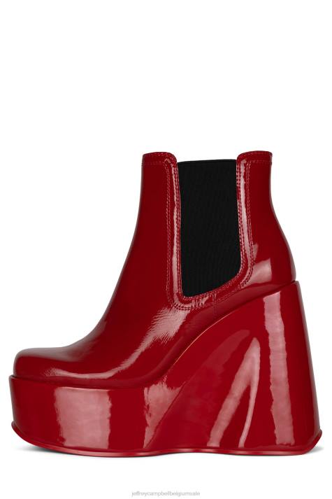 vrouwen Jeffrey Campbell gehyped rood patent V2LZ1235 platform boot