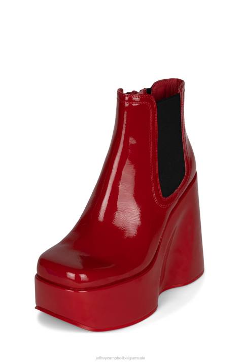 vrouwen Jeffrey Campbell gehyped rood patent V2LZ1235 platform boot