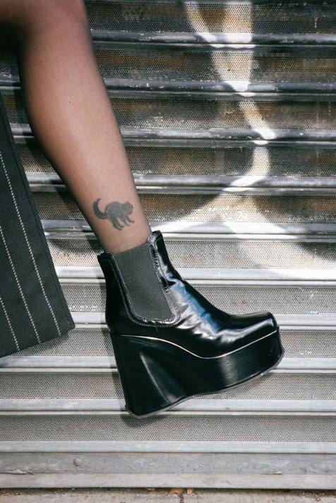 vrouwen Jeffrey Campbell gehyped zwarte doos V2LZ1234 platform boot