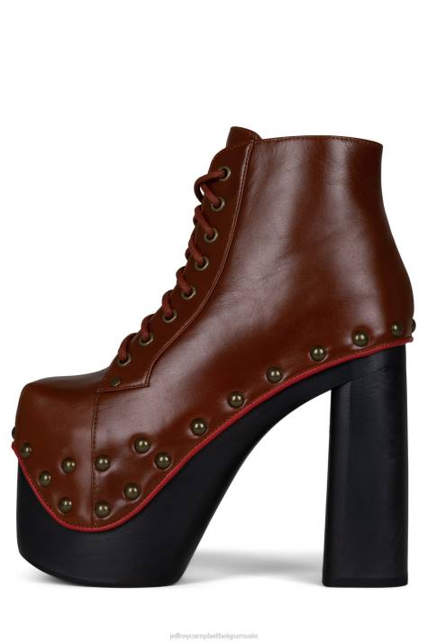vrouwen Jeffrey Campbell gigantlita bruin oranje V2LZ1231 platform boot