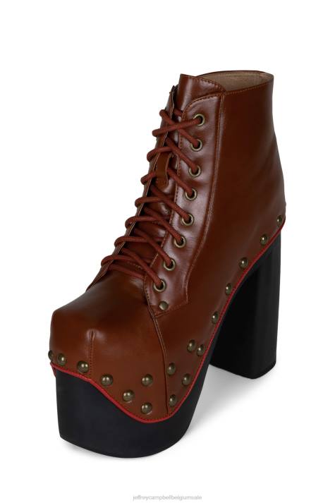 vrouwen Jeffrey Campbell gigantlita bruin oranje V2LZ1231 platform boot