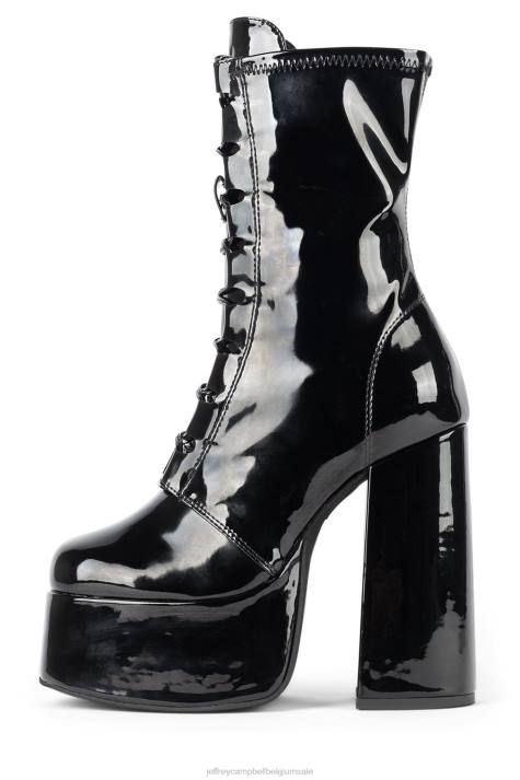 vrouwen Jeffrey Campbell lucious zwart patent V2LZ1240 platform boot
