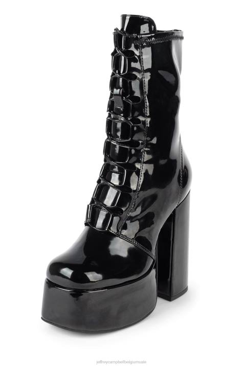 vrouwen Jeffrey Campbell lucious zwart patent V2LZ1240 platform boot