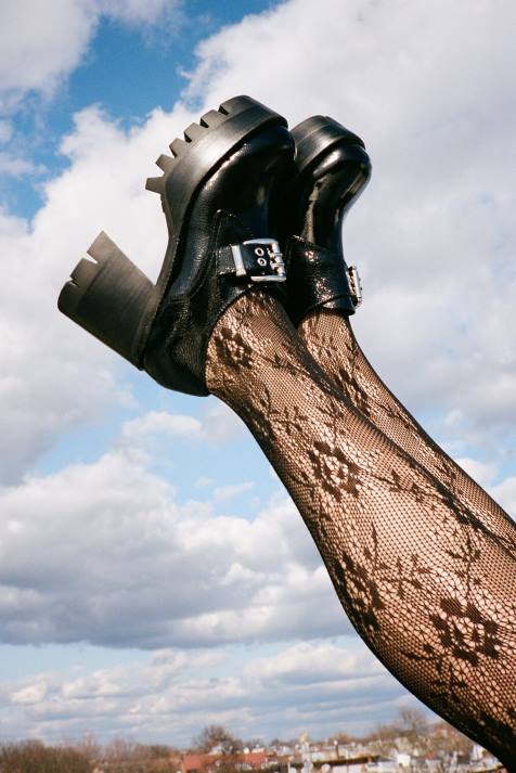 vrouwen Jeffrey Campbell mislukking zwart gekreukt patent V2LZ901 platform boot