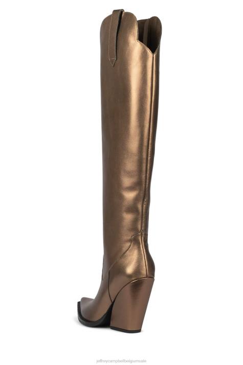 vrouwen Jeffrey Campbell amiga bronzen V2LZ914 westerse laarzen