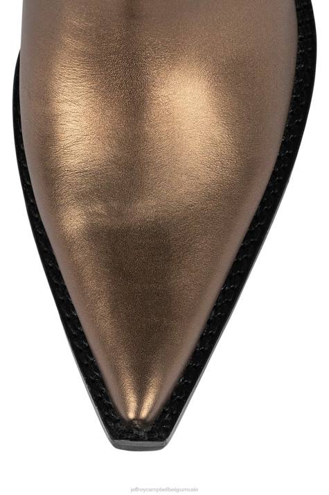 vrouwen Jeffrey Campbell amiga bronzen V2LZ914 westerse laarzen