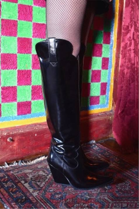 vrouwen Jeffrey Campbell amiga zwart V2LZ916 westerse laarzen