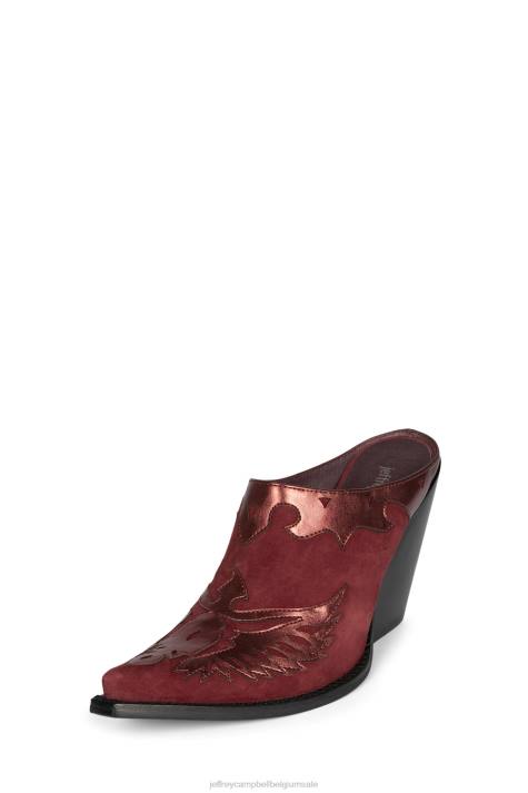 vrouwen Jeffrey Campbell arendton rood metallic rood suède V2LZ910 westerse laarzen
