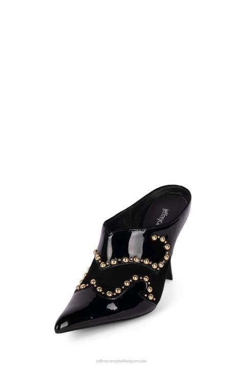 vrouwen Jeffrey Campbell berijd ze zwarte combi V2LZ906 westerse laarzen