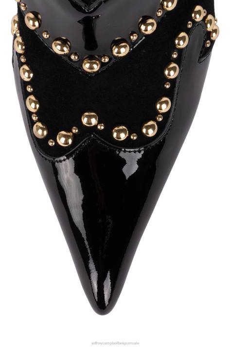 vrouwen Jeffrey Campbell berijd ze zwarte combi V2LZ906 westerse laarzen