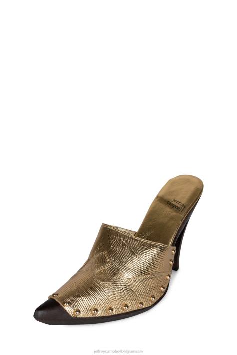 vrouwen Jeffrey Campbell jayde gouden hagedis V2LZ908 westerse laarzen