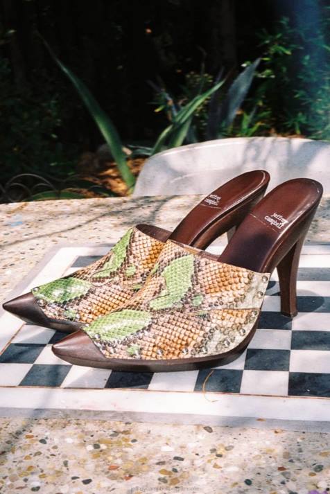 vrouwen Jeffrey Campbell jayde groene slang V2LZ909 westerse laarzen