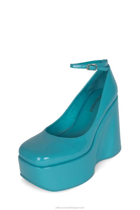 vrouwen Jeffrey Campbell Yazmin aquamarijn patent V2LZ1275 platform pomp