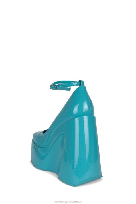 vrouwen Jeffrey Campbell Yazmin aquamarijn patent V2LZ1275 platform pomp