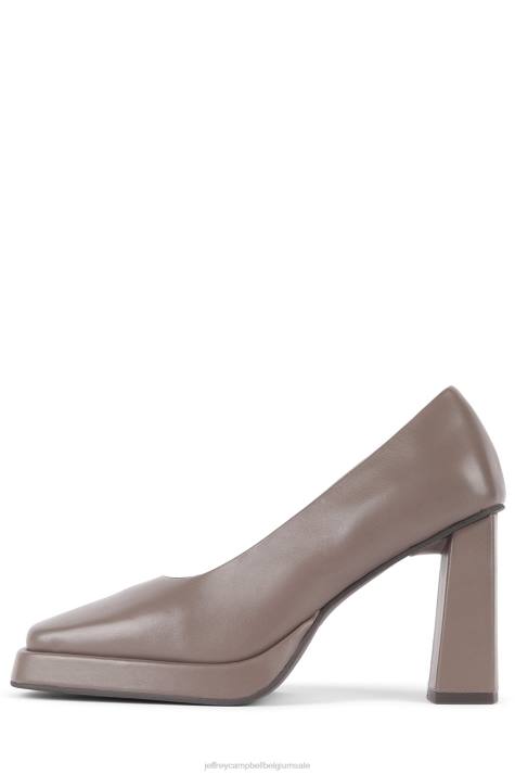 vrouwen Jeffrey Campbell afgestompt donker taupe V2LZ1286 platform pomp