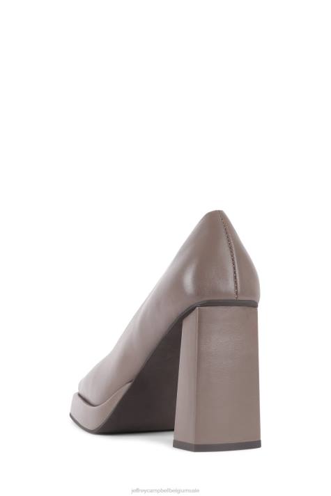 vrouwen Jeffrey Campbell afgestompt donker taupe V2LZ1286 platform pomp