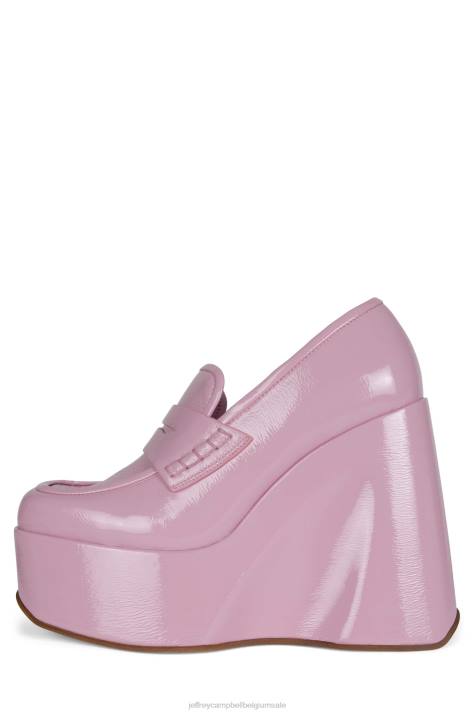 vrouwen Jeffrey Campbell blok roze gekreukt patent V2LZ1269 platform pomp