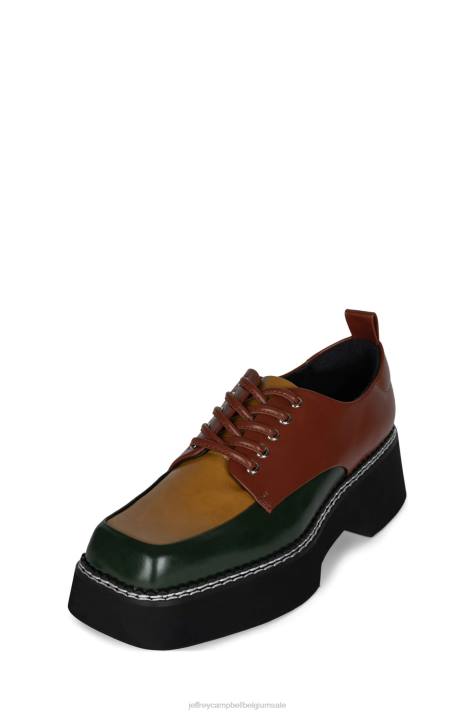 vrouwen Jeffrey Campbell boek groene mosterd multi V2LZ1261 platform pomp