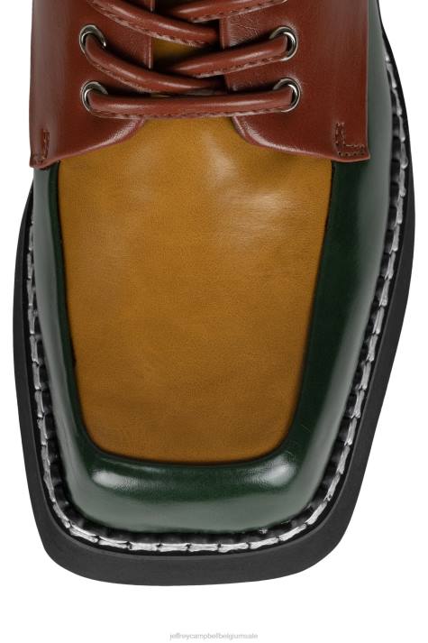 vrouwen Jeffrey Campbell boek groene mosterd multi V2LZ1261 platform pomp