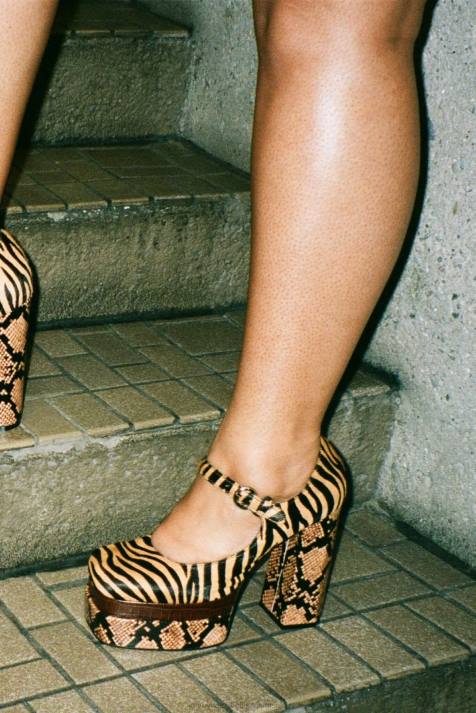 vrouwen Jeffrey Campbell chillen-f beige zebra multi V2LZ1279 platform pomp