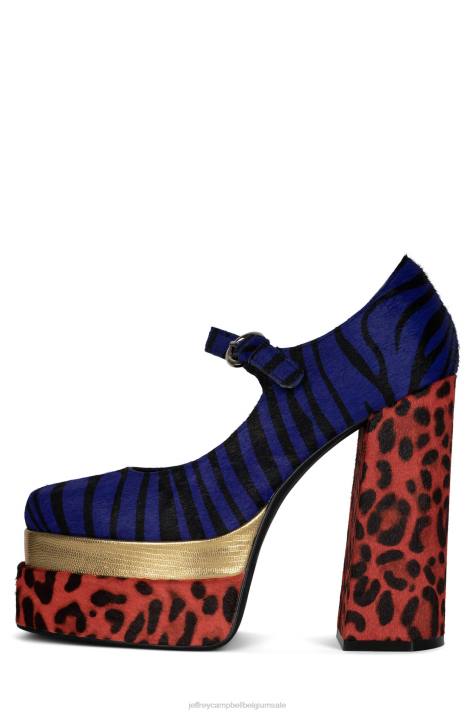 vrouwen Jeffrey Campbell chillen-f dierenprint combi V2LZ1280 platform pomp