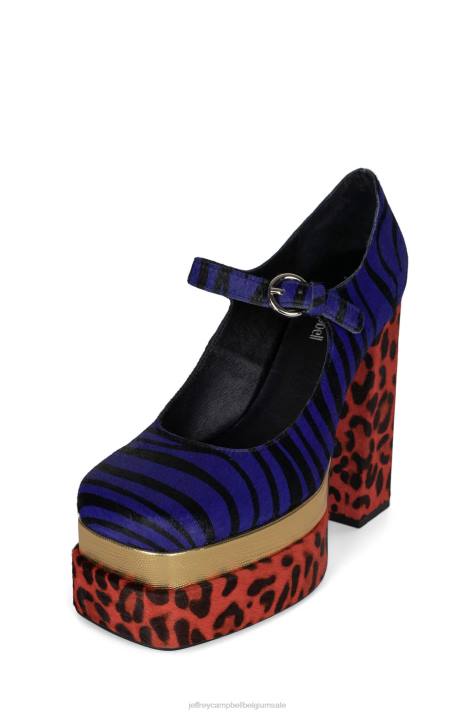 vrouwen Jeffrey Campbell chillen-f dierenprint combi V2LZ1280 platform pomp