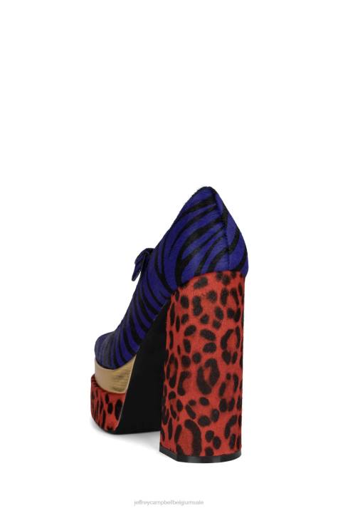 vrouwen Jeffrey Campbell chillen-f dierenprint combi V2LZ1280 platform pomp