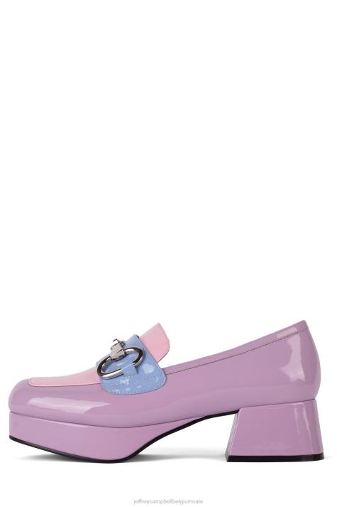 vrouwen Jeffrey Campbell leerling-2 lila roze maagdenpalm pat combo V2LZ1263 platform pomp