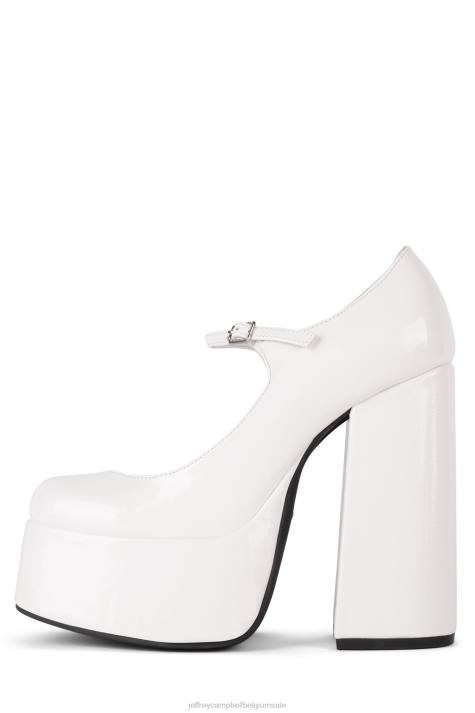 vrouwen Jeffrey Campbell mary-j ivoor gekreukt patent V2LZ1282 platform pomp