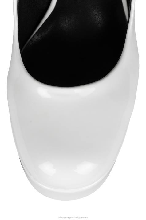 vrouwen Jeffrey Campbell oké wit patent V2LZ1301 platform pomp