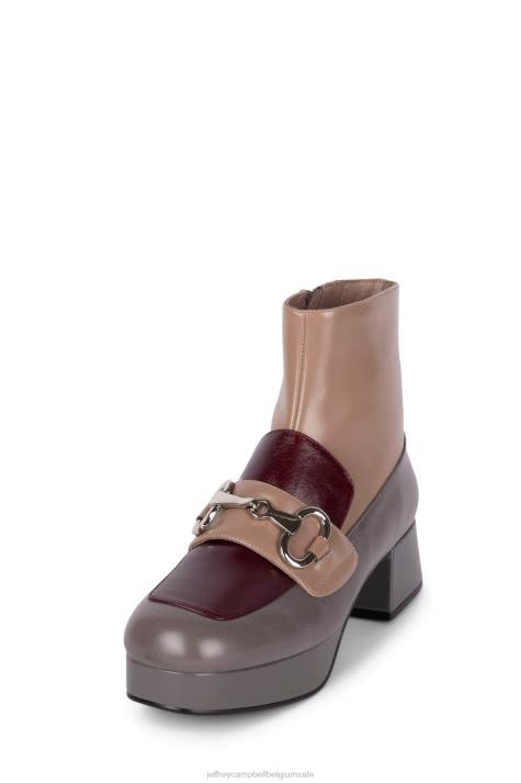 vrouwen Jeffrey Campbell prepster grijsbruin taupe V2LZ1256 platform pomp