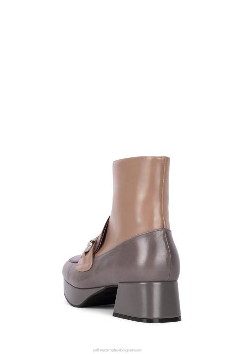vrouwen Jeffrey Campbell prepster grijsbruin taupe V2LZ1256 platform pomp