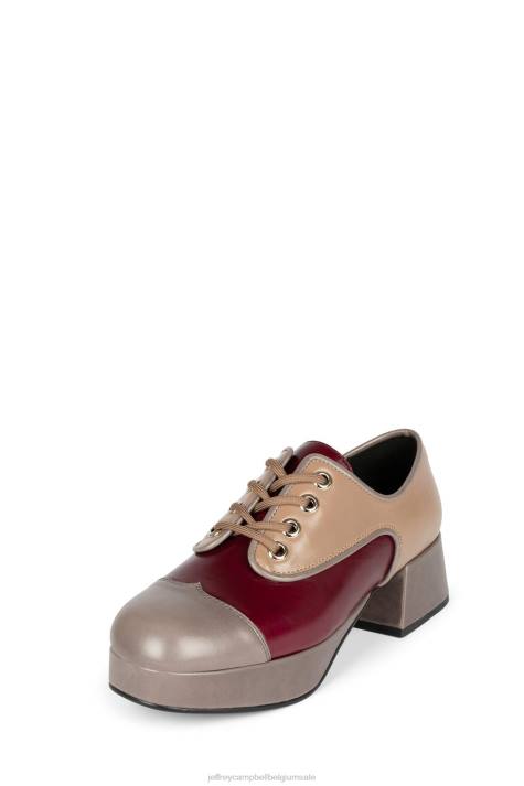 vrouwen Jeffrey Campbell school grijs mauve beige V2LZ1258 platform pomp