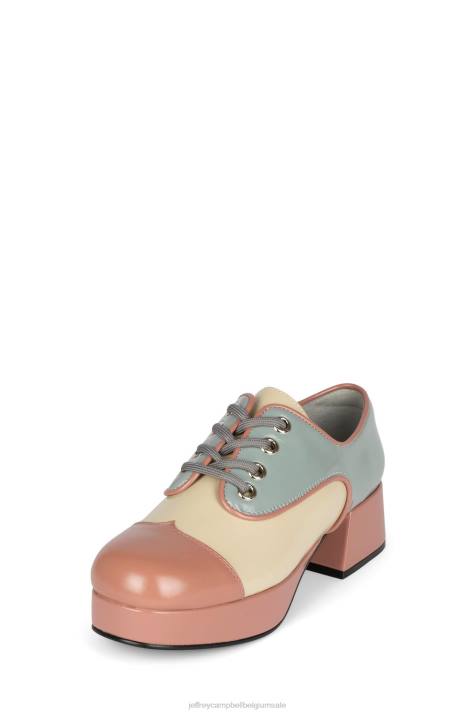 vrouwen Jeffrey Campbell school mauve creme blauw V2LZ1259 platform pomp