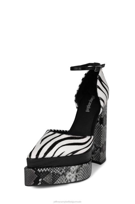 vrouwen Jeffrey Campbell spelonu-f zwart wit zebra multi V2LZ1287 platform pomp