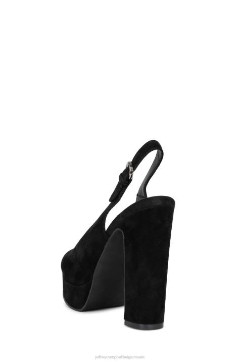 vrouwen Jeffrey Campbell wed er op zwart suède V2LZ1306 platform pomp