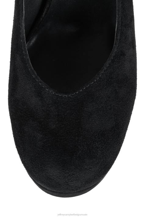 vrouwen Jeffrey Campbell wed er op zwart suède V2LZ1306 platform pomp
